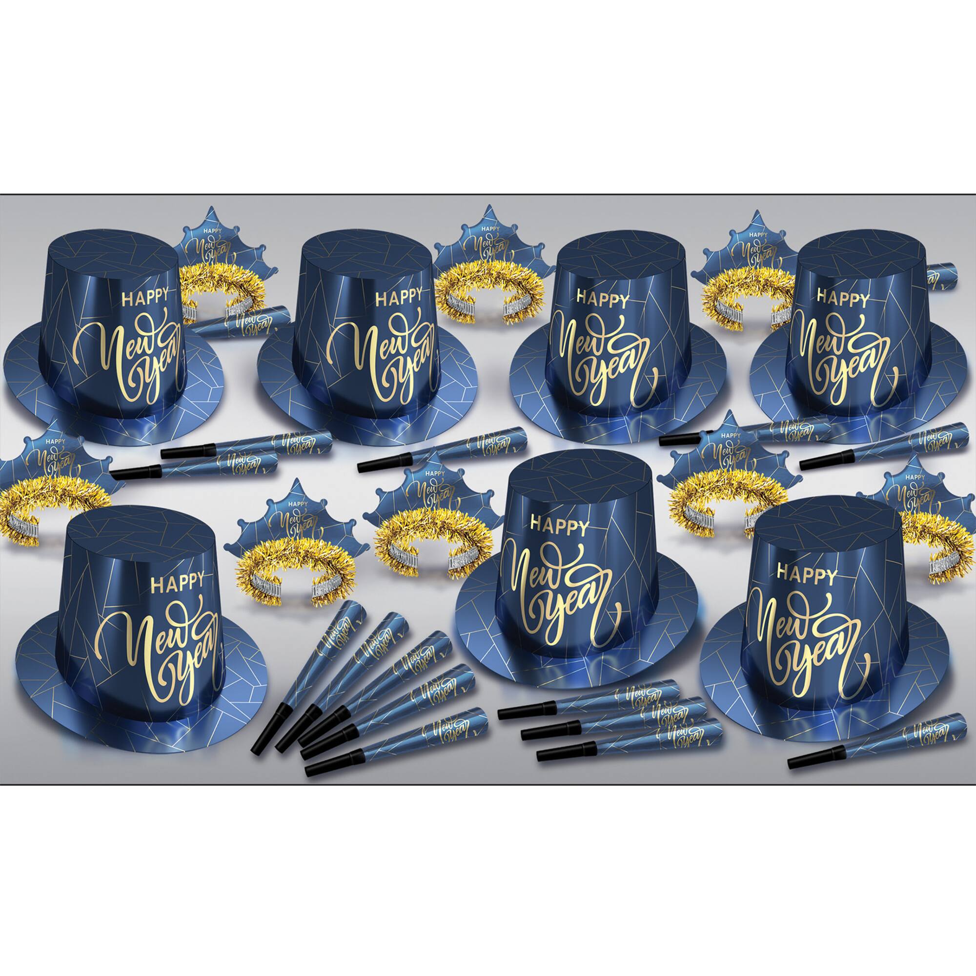 Beistle Midnight Blue New Year Assortment Kit for 50